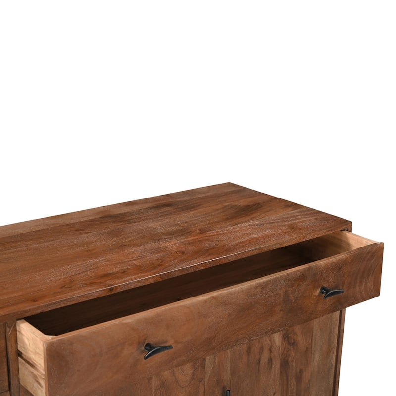 Sparrow Solid Wood 4 Door Sideboard Buffet Cabinet - Brown - N/A