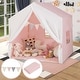 preview thumbnail 2 of 8, Costway Kid's Play Tent Toddler Playhouse Castle Solid Wood Frame with - See Details