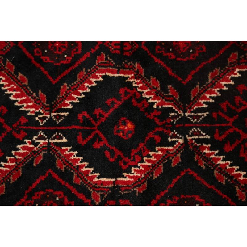Traditional Geometric Persian Balouch Area Rug Wool Hand-knotted - 3'4" x 6'0"