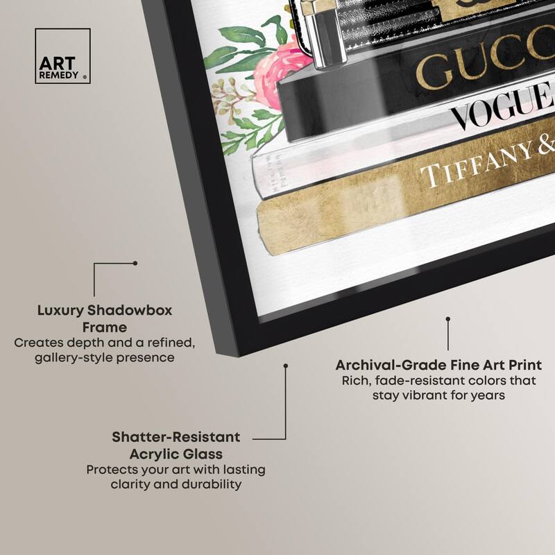Luxury Paris Handbag and Books Shadowbox by Art Remedy
