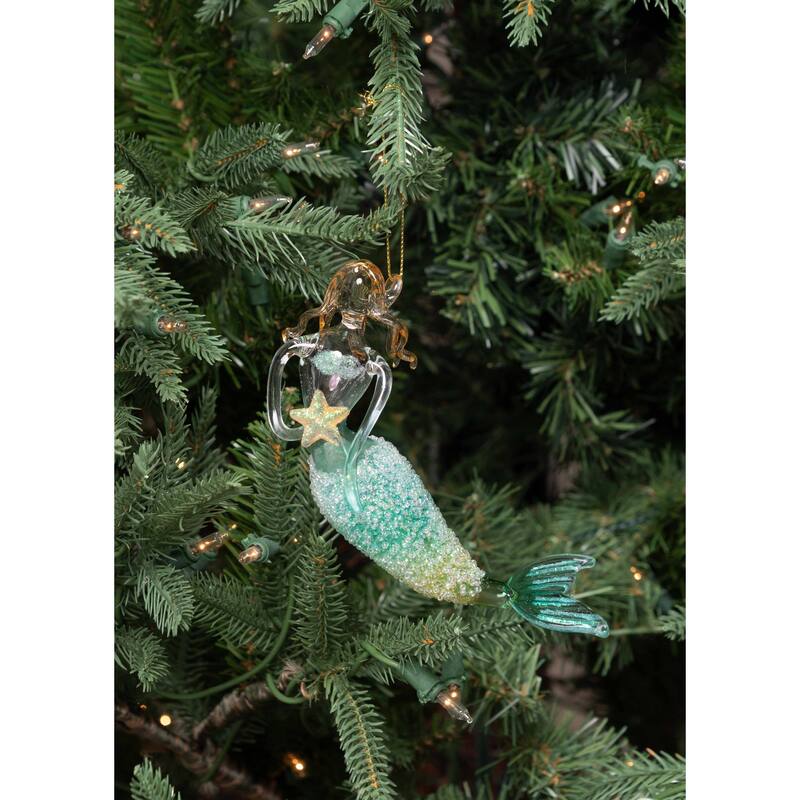 Seafoam Glitter Mermaid Christmas Xmas Ornament