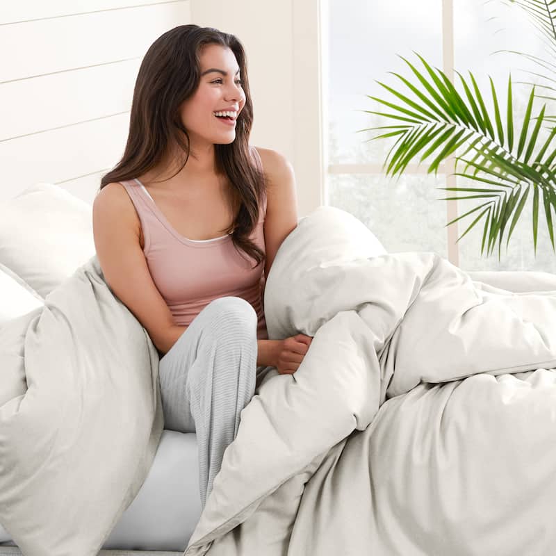 Bare Home Cotton Flannel Duvet Cover and Sham Set