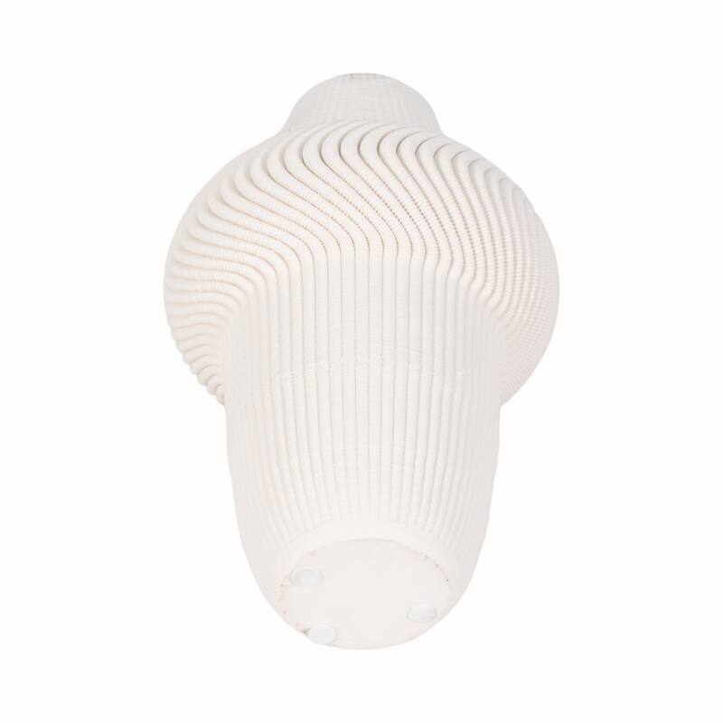 Porcelain Ribbed 3D Printed Vase - Ivory/Beige