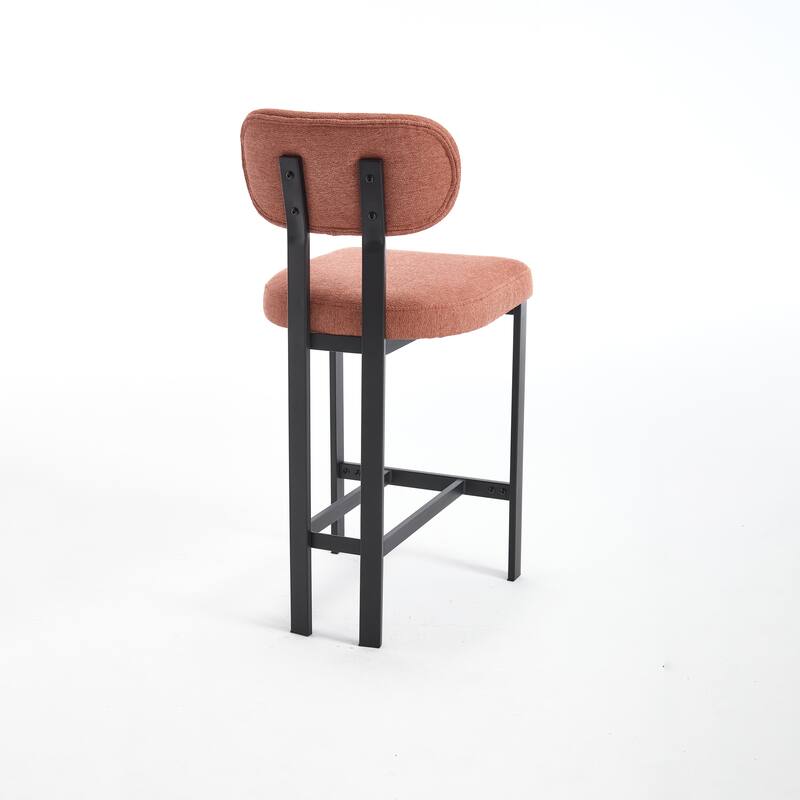 Bar Stools Set of 2, 26 inch Modern Upholstered Fabric Counter Height Barstools, Kitchen Island Chairs for Dining Room