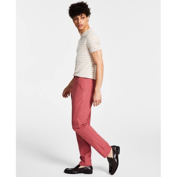 Calvin Klein Men's Slim Fit Tech Solid Performance Dress Pants Red Size 38X30 Calvin Klein Men's Slim Fit Tech Solid Performance Dress Pants Red Size 38X30