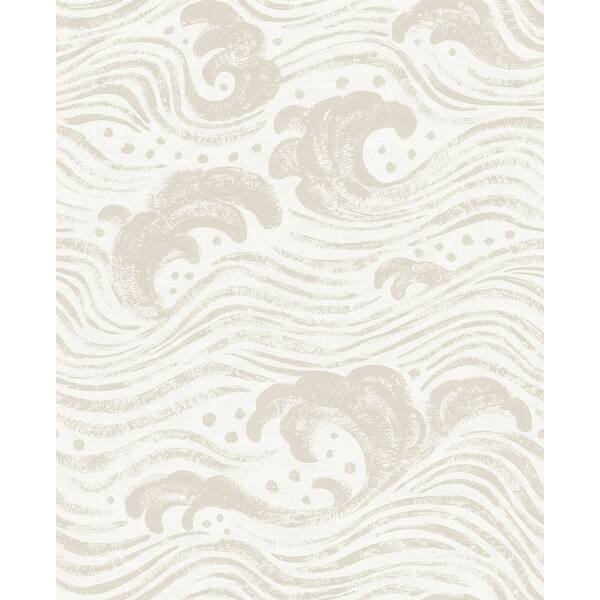 slide 2 of 7, A-Street Prints Swell Beige Ocean Wave Wallpaper
