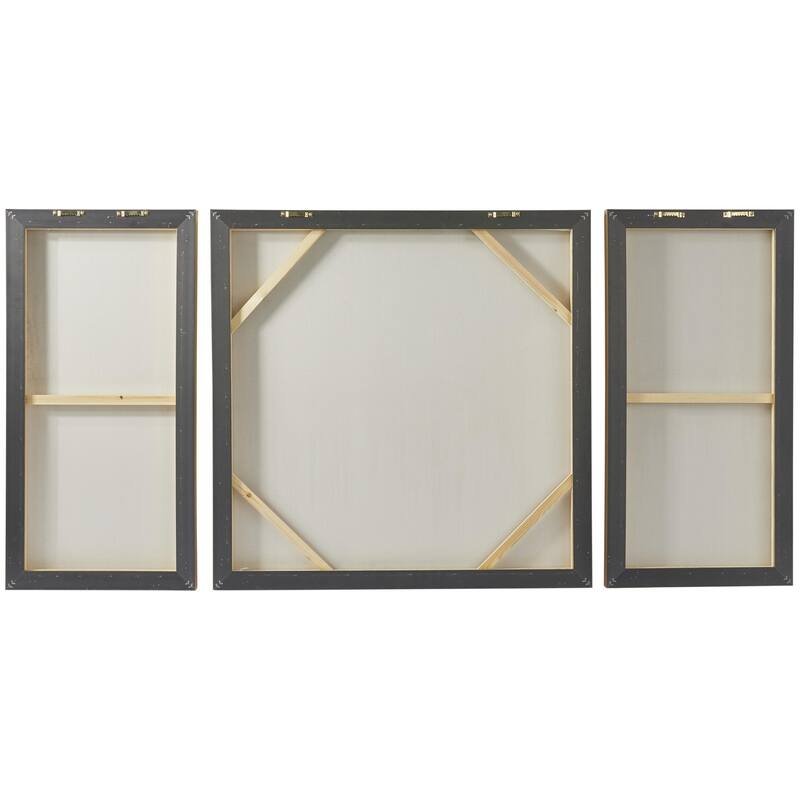 Canvas Geode Ombre Framed Wall Art with Gold Frame - Set of 3 Gold - Roche River Decor