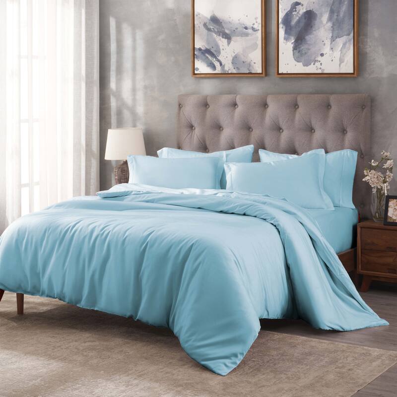 Superior Egyptian Cotton 400 Thread Count Solid Duvet Cover Set