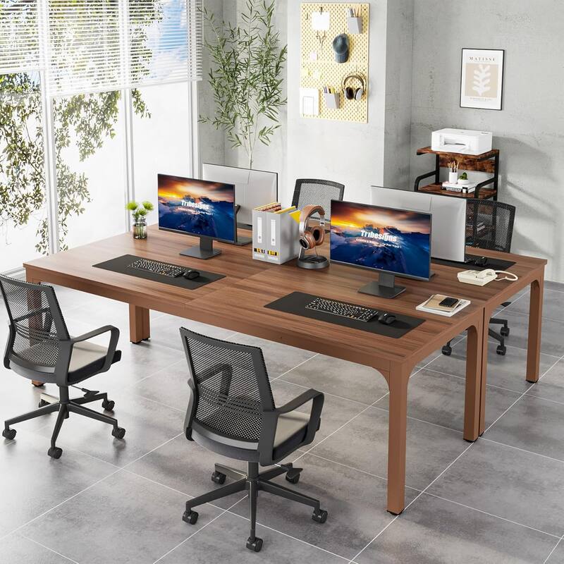 78.7" Extra Long 2-Person Computer Desk, Double Workstation for Home Office
