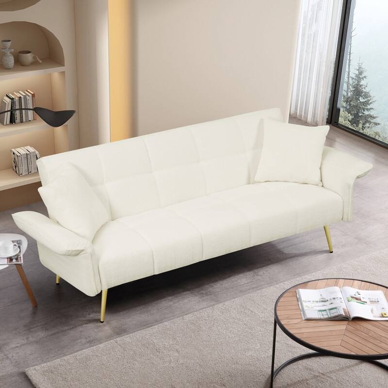 70 "Teddy Velvet Sofa Bed With Adjustable Armrests