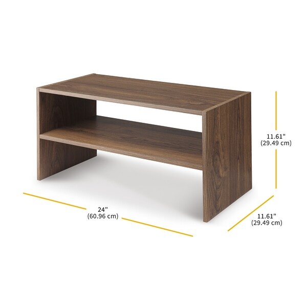 Whitmor Wood Stackable 2-Shelf Shoe Rack - 24 Inch - Bed Bath