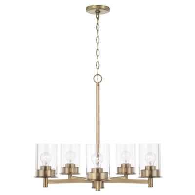 Mason 5-light Chandelier w/ Clear Glass