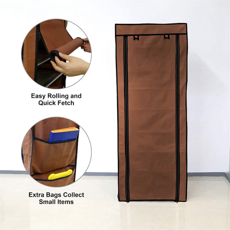 10 Tiers Shoe Cabinet Dustproof Shoe Rack Fabric Holding 27 Pair Shoes
