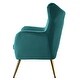 preview thumbnail 10 of 141, Eusebio Tufted Velvet Accent Chair with Wingback, Arms, and Metal Gold Legs for Living Room or Bedroom by HULALA HOME