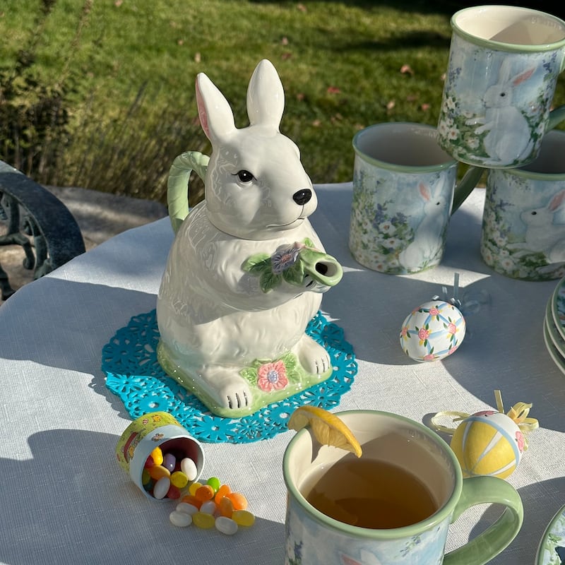 Certified International Easter Morning 3-D Bunny Cookie Jar, 32 oz. - 32 oz.