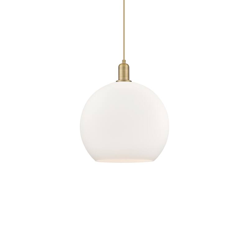 Innovations Lighting 716-1P-18-14 Athens Pendant Athens 14" Wide - Brushed Brass / Matte White