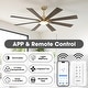 preview thumbnail 8 of 18, Vaczon 72" Modern Brass Plywood Large Smart Ceiling Fan with Dimmable LED Light and Remote - 72" - Remote & App Control