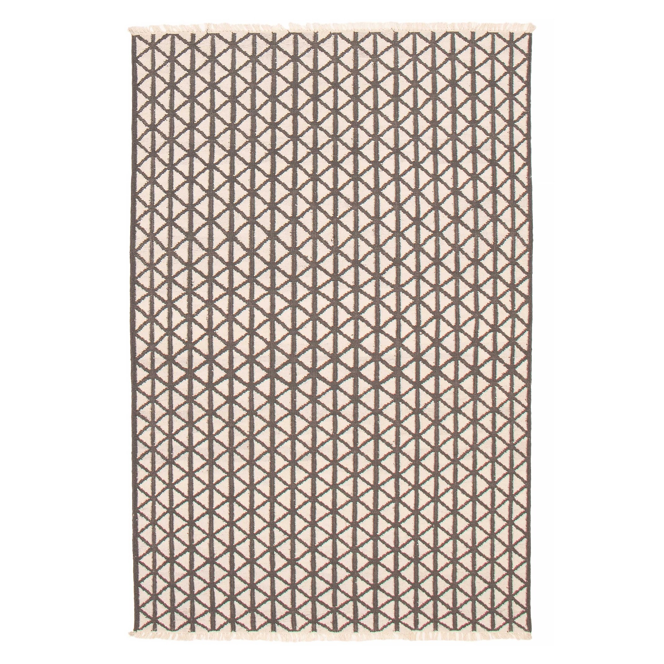 Ankara FW Cream, Grey Kilim 5'1" x 8'0" - 5'1 x 8'0
