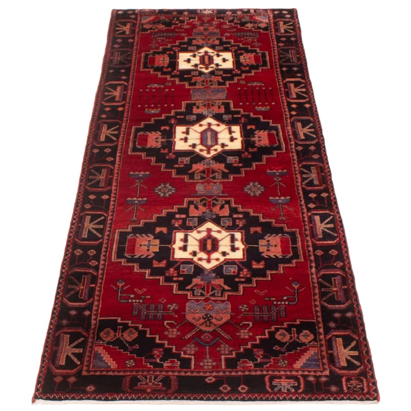 ECARPETGALLERY Hand-knotted Anadol Red Wool Rug - 3'6 x 9'4