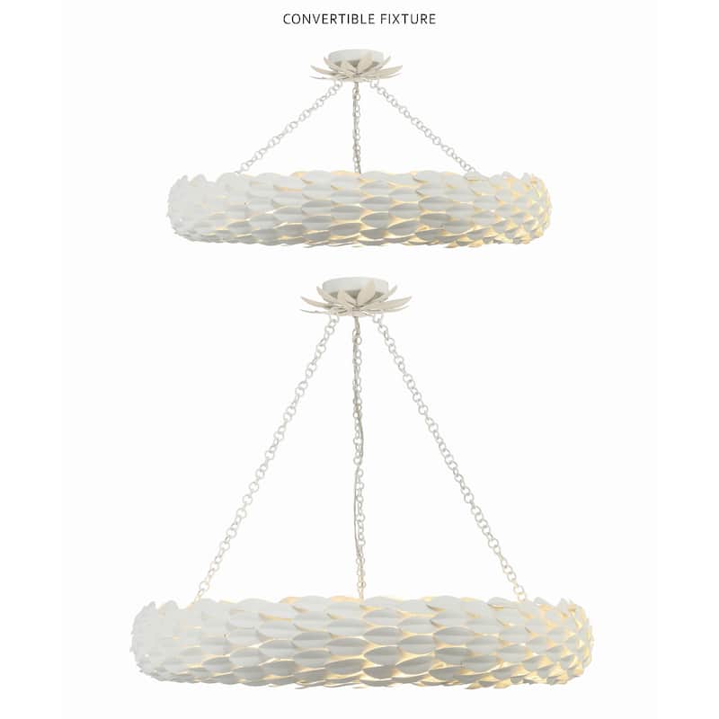 Broche 8 Light Matte White Ceiling Mount - 33.5"W x 5.75"H x 33.5"D