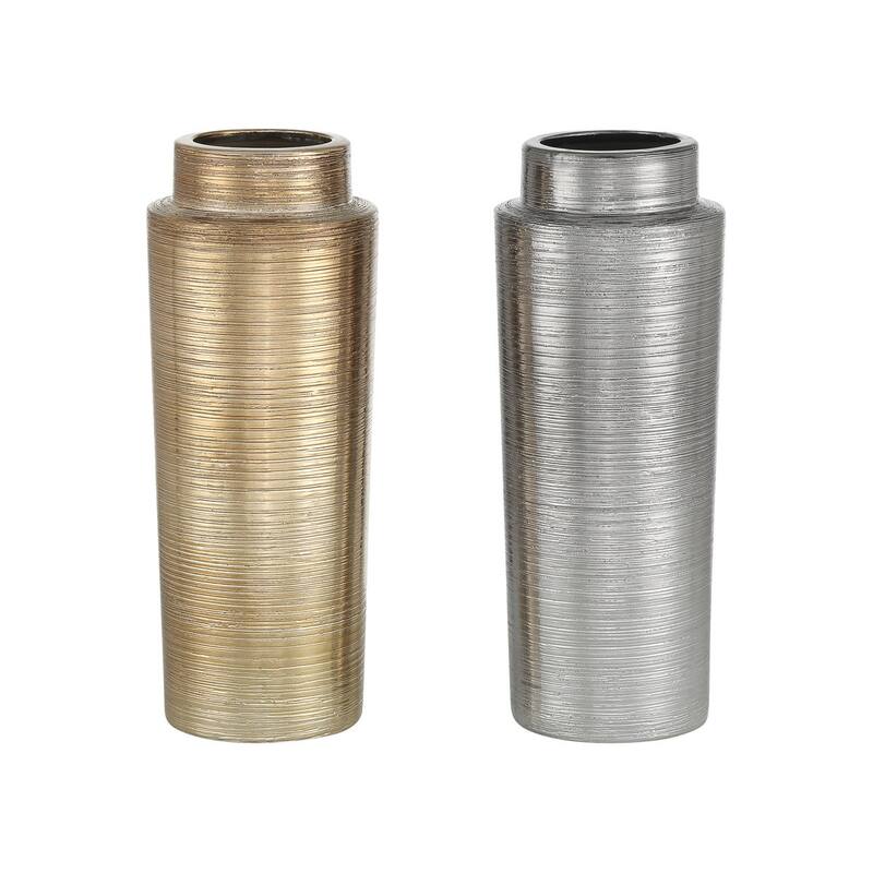 Acroma 12.9" Ceramic Floor Vase 2-set Decoration For Home Office Decor. - Gold/Silver.