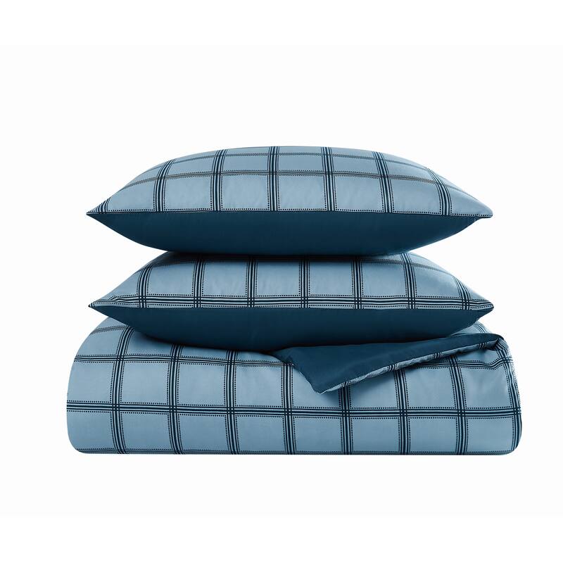 Cannon Luka Grid 3 Piece Duvet Cover Set