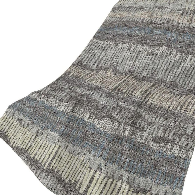 HomeRoots 50" X 70" Gray And Charcoal Abstract Polyester Woven Plush Throw Blanket