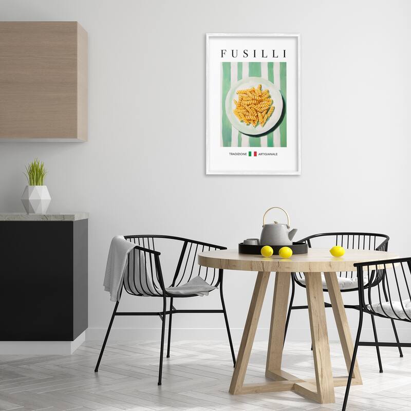 Stupell Traditional Fusilli Pasta Framed Giclee Art Design By Andreas Magnusson