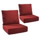 preview thumbnail 98 of 120, Gymojoy 24"x24"x6" Thick Cushions & Pillows Set - Deep Seat Indoor/Outdoor Water & Fade Resistant Red - Two Sets