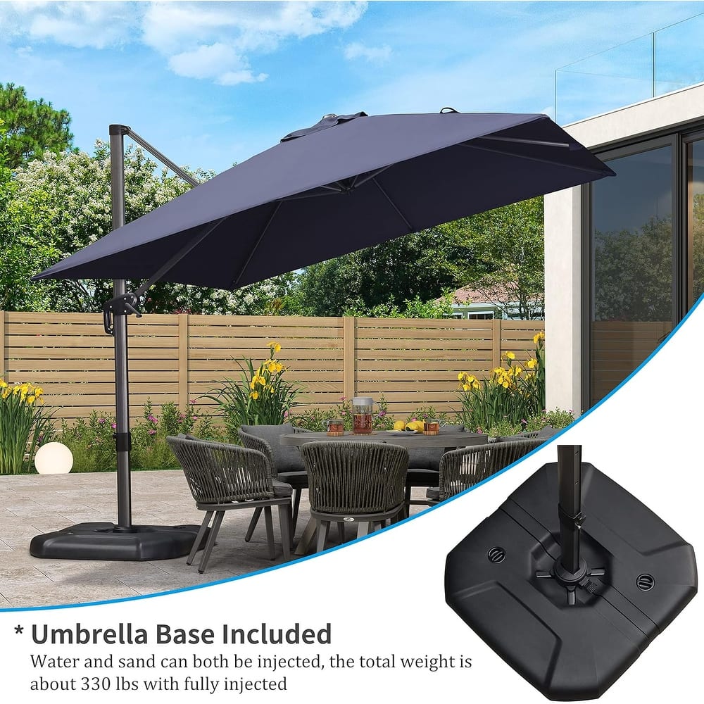 PURPLE LEAF 10 ft 360 Degree Rotation Patio Umbrella With Base
