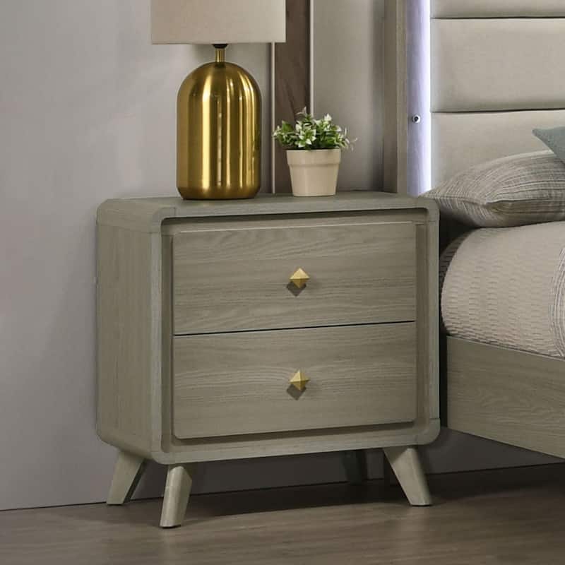 Furniture of America Thalia Modern Grey Wood 2-Drawer Nightstand