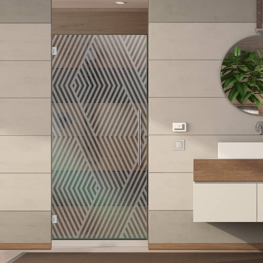 Swing Shower Door with Frosted Design
