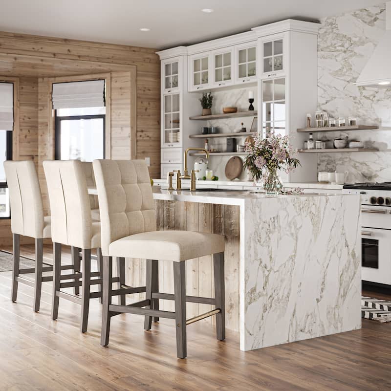 Leila Upholstered 25" Counter Height Bar Stool