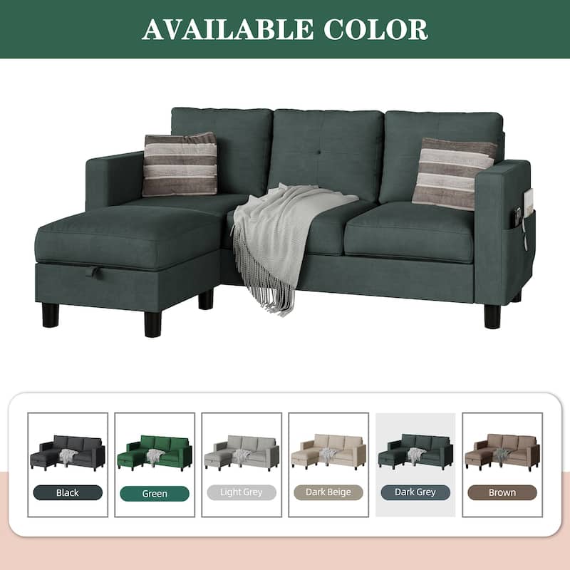Futzca Convertible Sectional Sofa Couch, L Shaped Couch Sofa