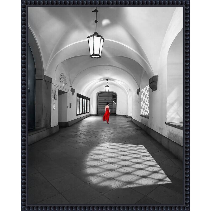 Shadows and a Red Dress by Patty Rong Zhang Framed Canvas Wall Art Print