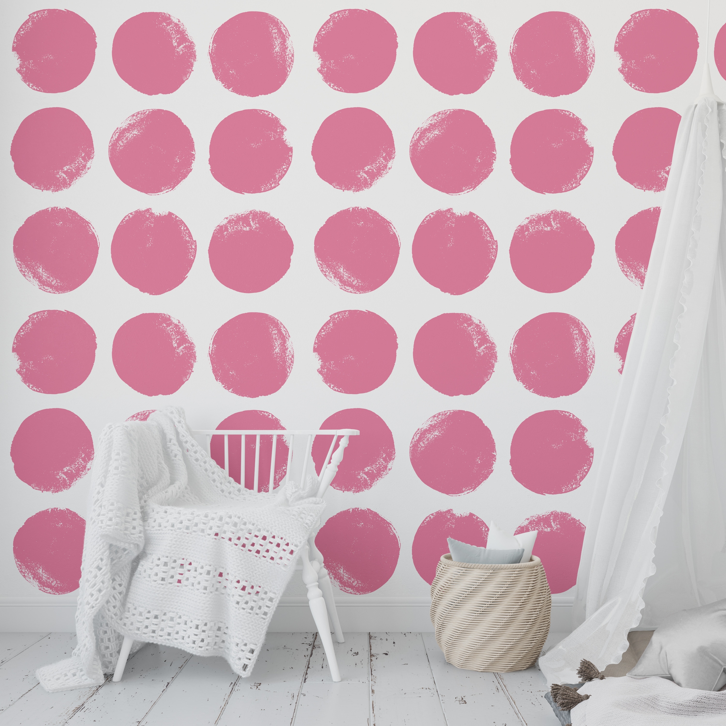 Dots Bright Pink Peel And Stick Wallpaper By Kavka Designs 2 X 16 Overstock 31638009 Pink design in all categories. dots bright pink peel and stick wallpaper by kavka designs 2 x 16
