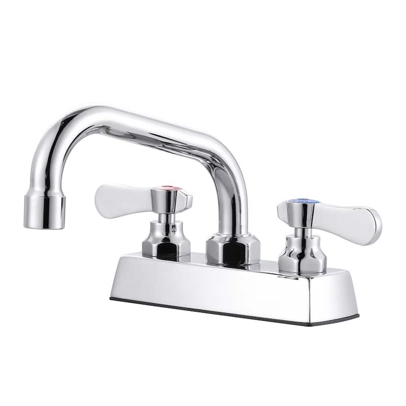 WOWOW Double Handle Commercial Standard Kitchen Faucet - 6 inch Spout
