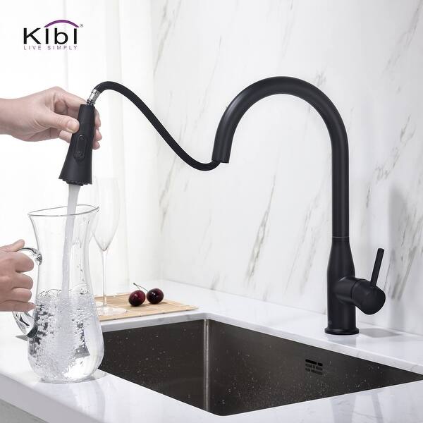 High Arc Pull Out Single Level Lead Free Brass Kitchen Faucet ...