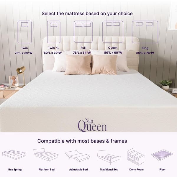 Materasso NapQueen Isabella 35,5 Cm Ibrido Con Pillow Top - Supporto Medio Rigido, CertiPUR-US