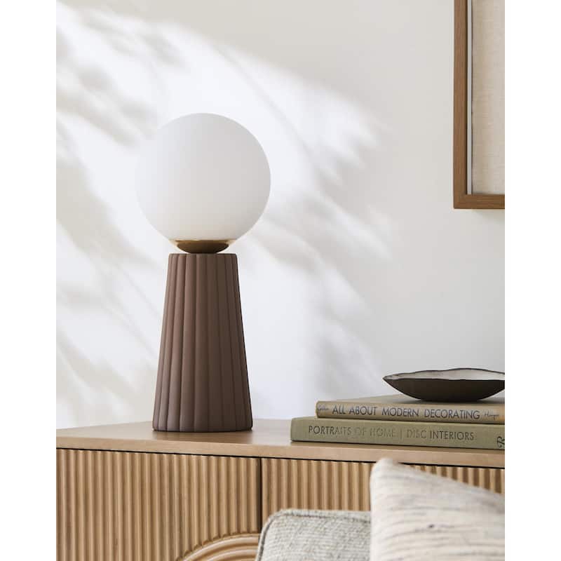 Livabliss Conju Traditional Accent Table Lamp - 17"H x 8"W x 8"D - Brown