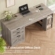 preview thumbnail 29 of 156, Farmhouse Executive L Shaped Desk Home Office Desk with Drawers and Storage Cabinet & Power Outlet