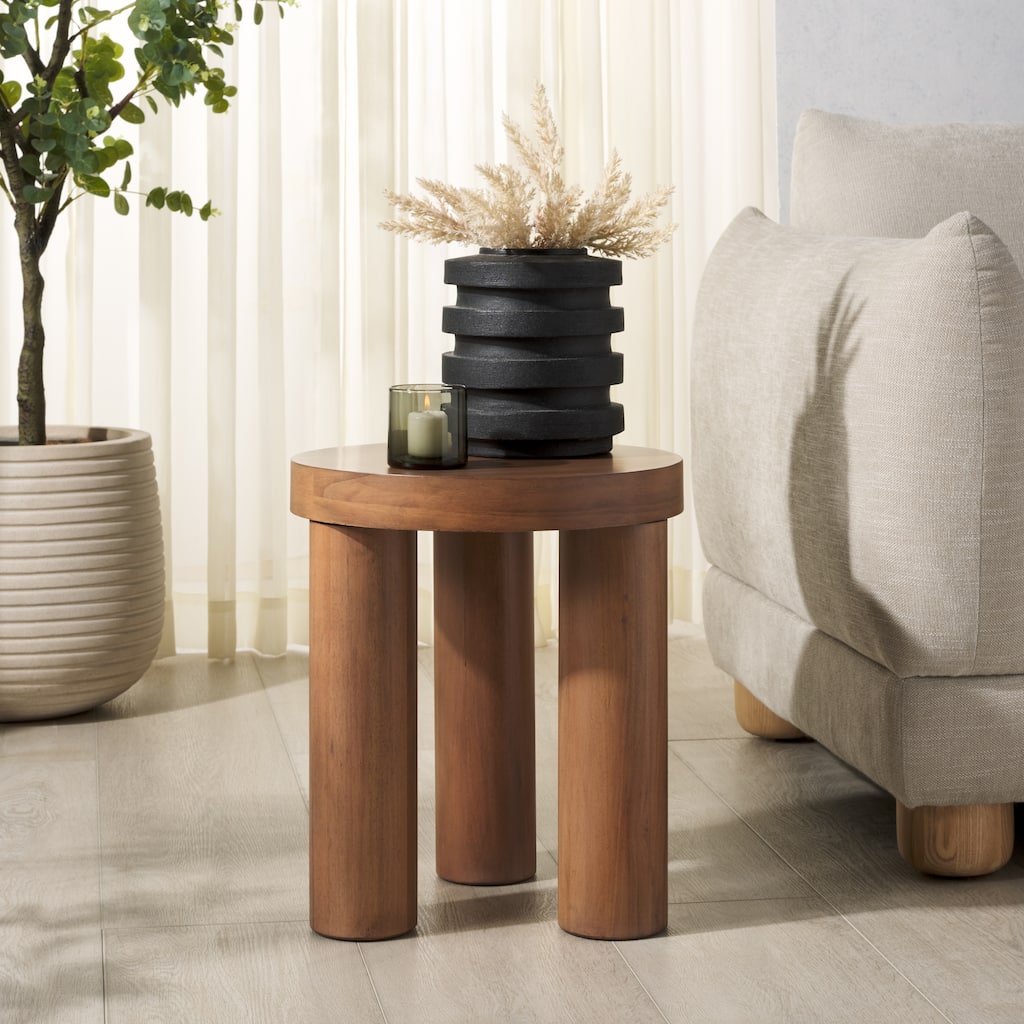 SAFAVIEH Couture Bary Round 3-Leg Accent Table - 15"W x 15"D x 17"H