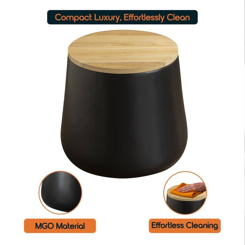 Orunel Modern Fiberstone Side Table with MDF Top and Painted Finish for Living Rooms, Patios, Balconies