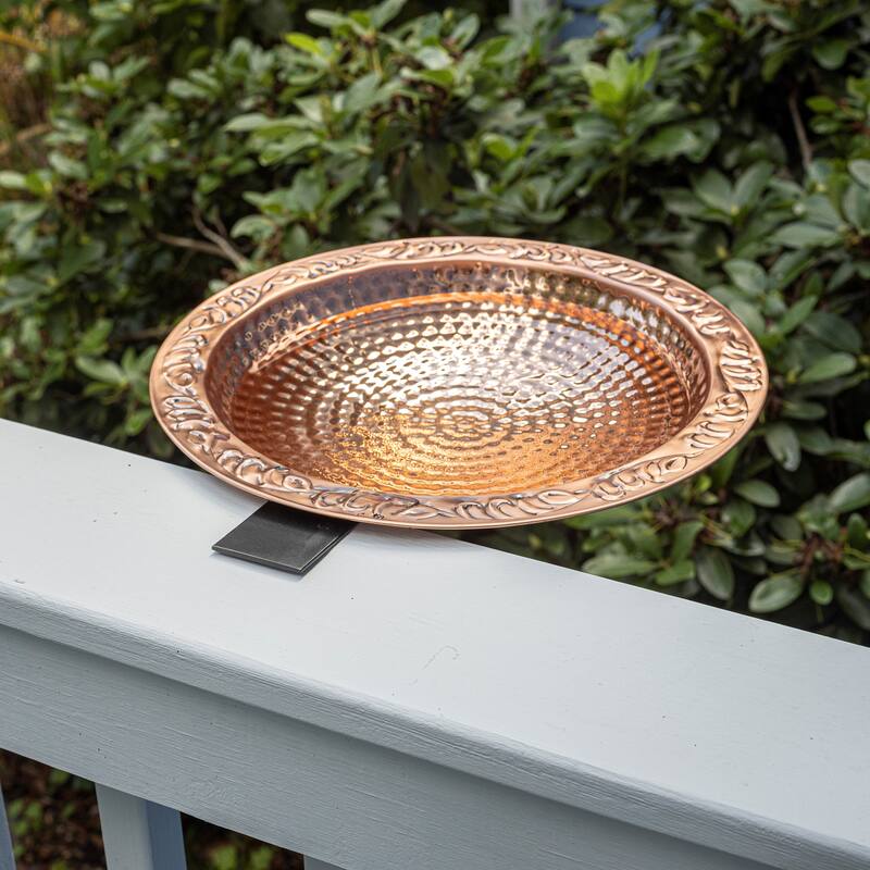 Pure Copper 18" Deck Mount Bird Bath By Good Directions