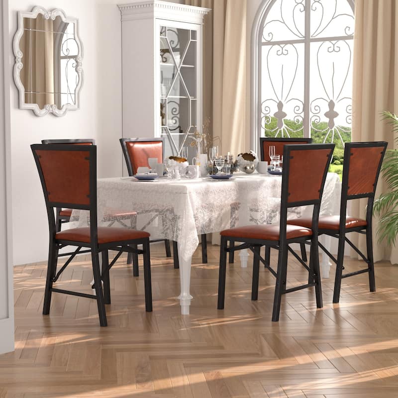 VECELO Folding Dining Chairs Set of 2/4/6 with Cushion Parson Classic Upholstered Folding Chairs,Modern 33" Parson Chairs