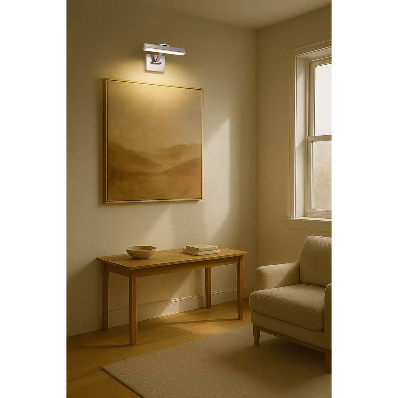 Hazel 1 Foot LED Picture Light 3 CCT Selectable Brushed Nickel Finish Acrylic Lens - Brushed Nickel