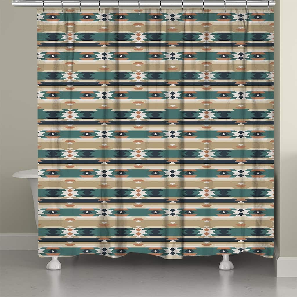 Laural Home Mesa Teal Green Shower Curtain