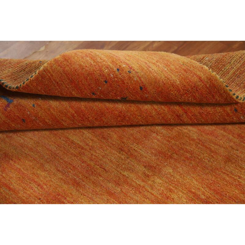 Gabbeh Indian Area Rug Handmade Orange Wool Carpet - 4'11" x 7'7"