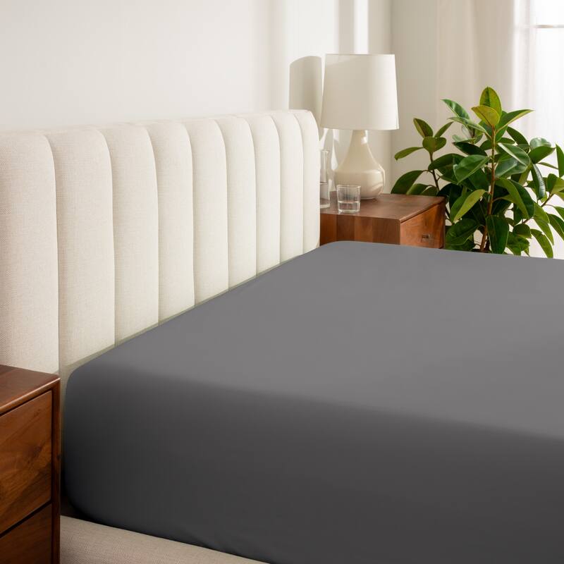 Bare Home Organic Cotton Percale Fitted Bottom Sheet