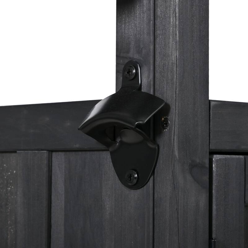 65" Outdoor Potting Bench with Stainless Steel Top, Rolling Garden Workstation with Hutch & Storage